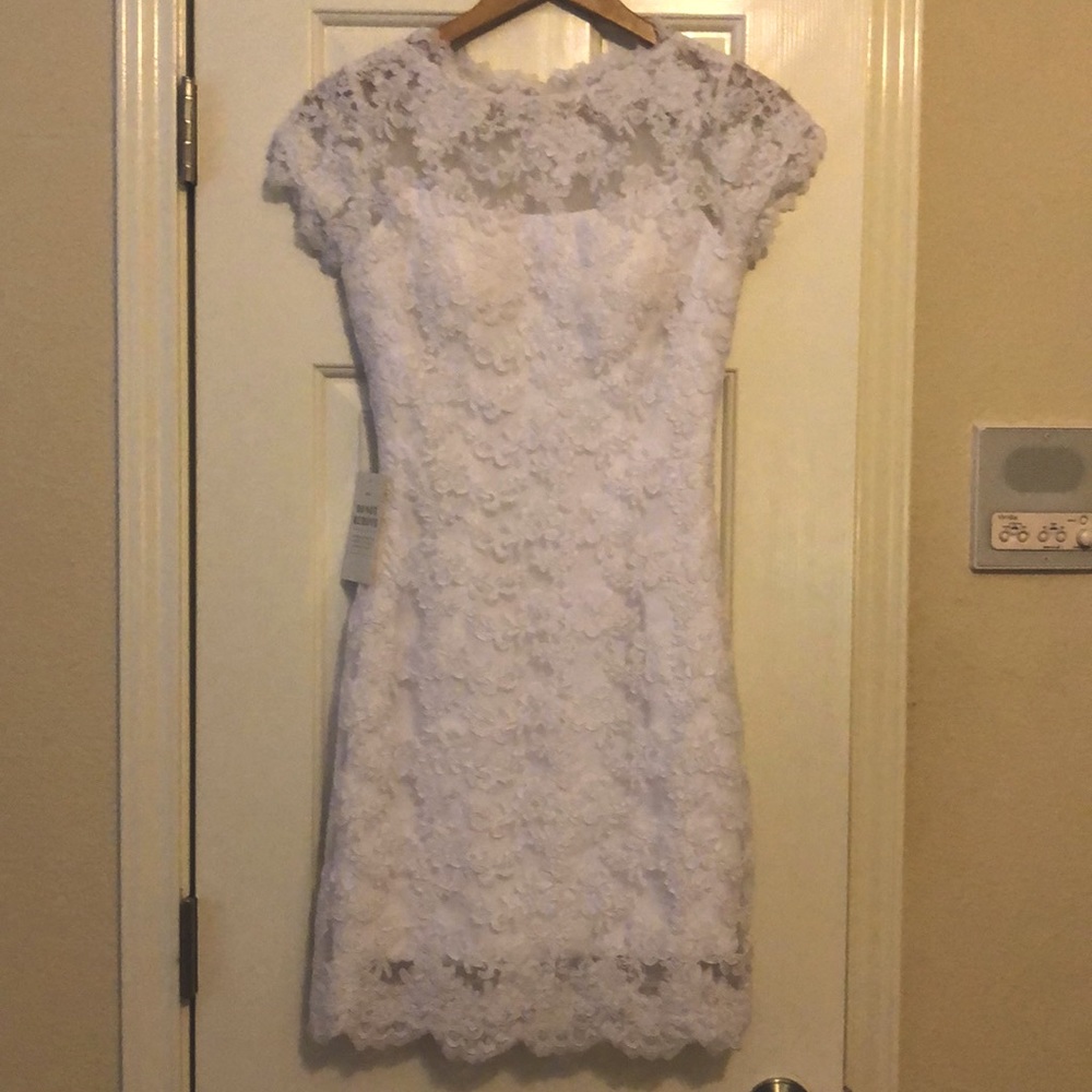 Celebrity Inspired Short White Cocktail Dress